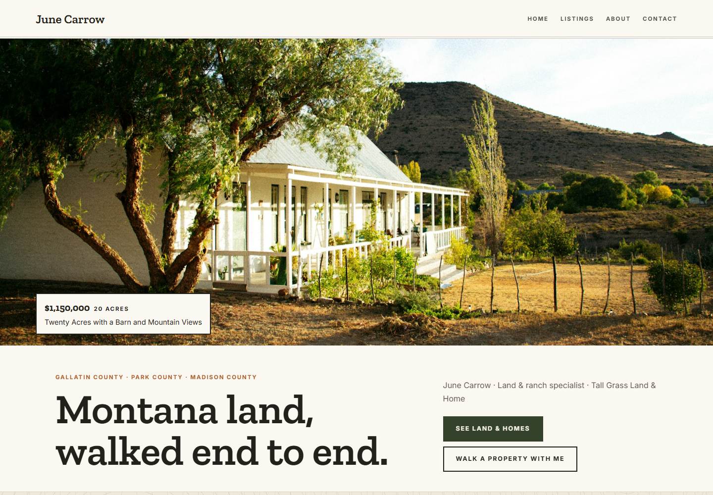 Acreage template — homepage
