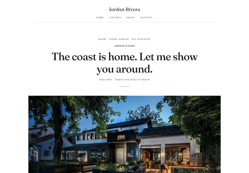 Classic real estate agent website template — homepage