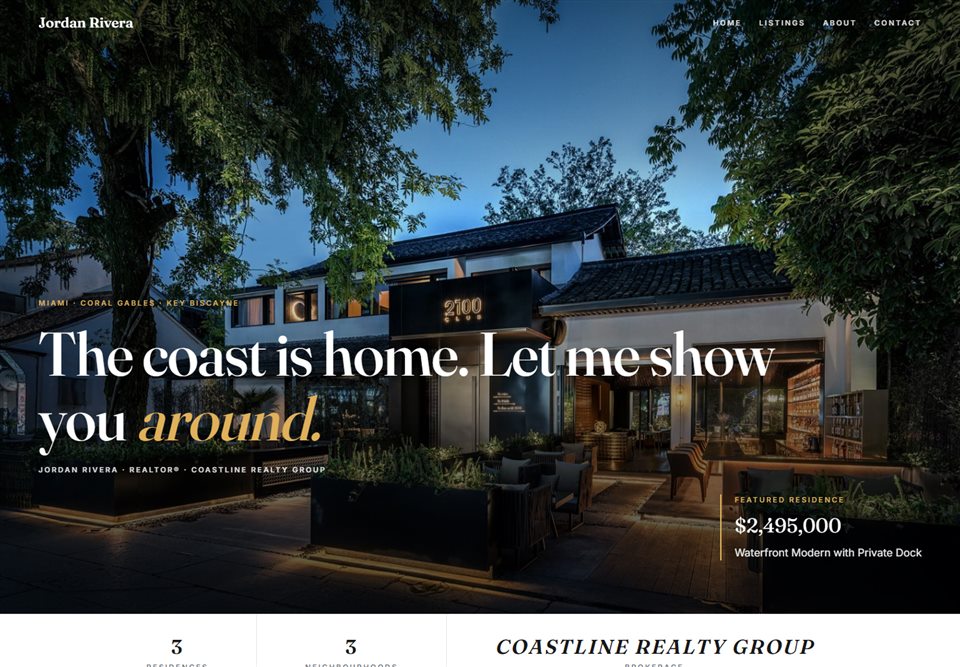 Estate real estate agent website template — homepage