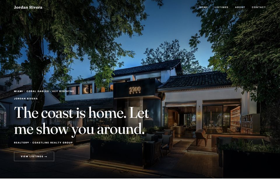 Modern real estate agent website template — homepage